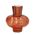 Orange glass pumpkin funnel vase - Small