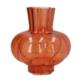 Orange glass pumpkin funnel vase - large