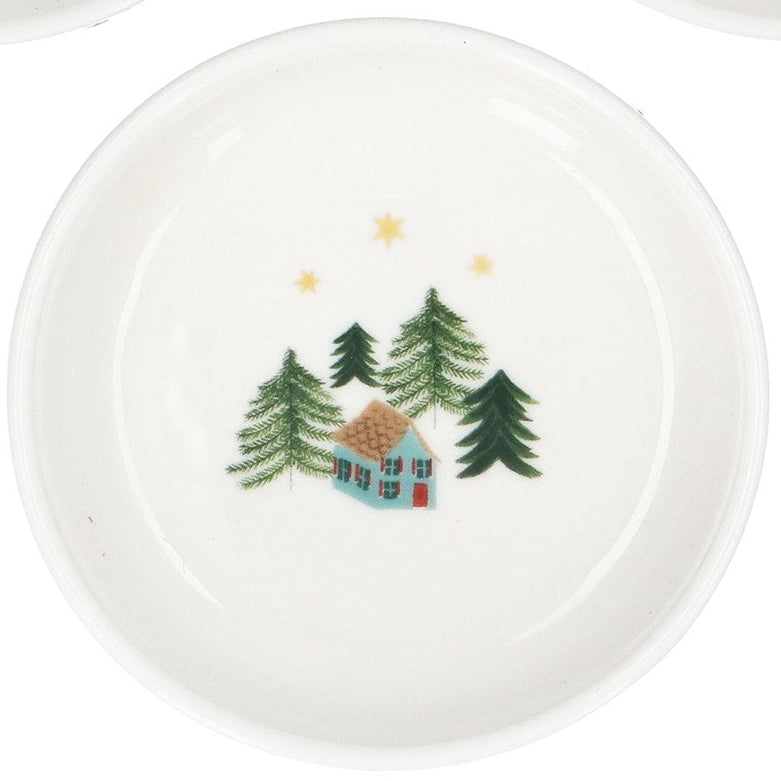 Nostalgia sleigh print bone china mini bowl