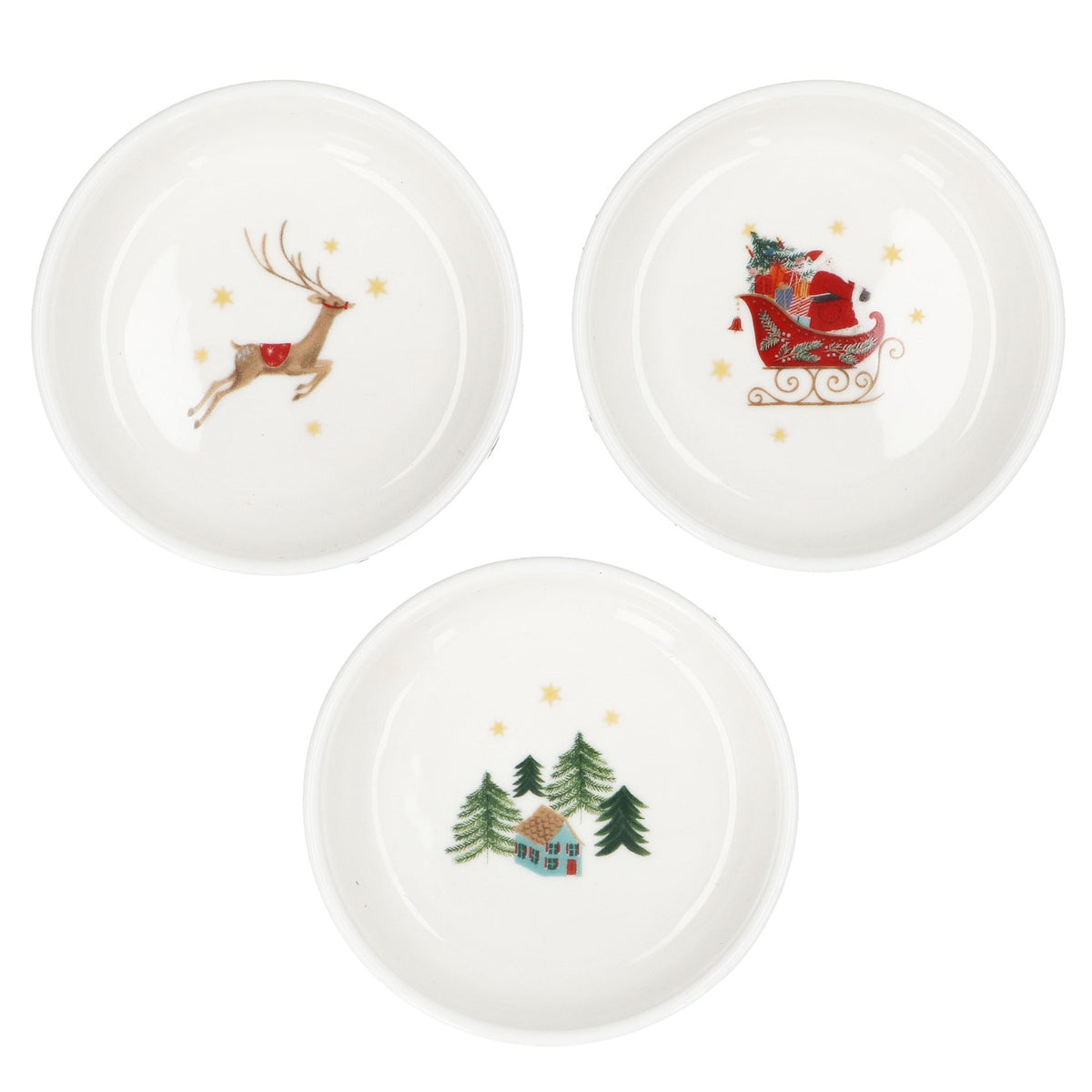 Nostalgia sleigh print bone china mini bowl