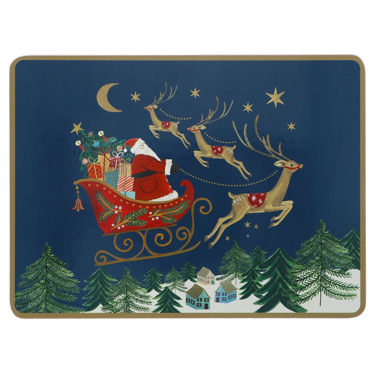 Nostalgia sleigh print cork based placemats