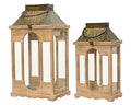 Wooden lantern with metal roof