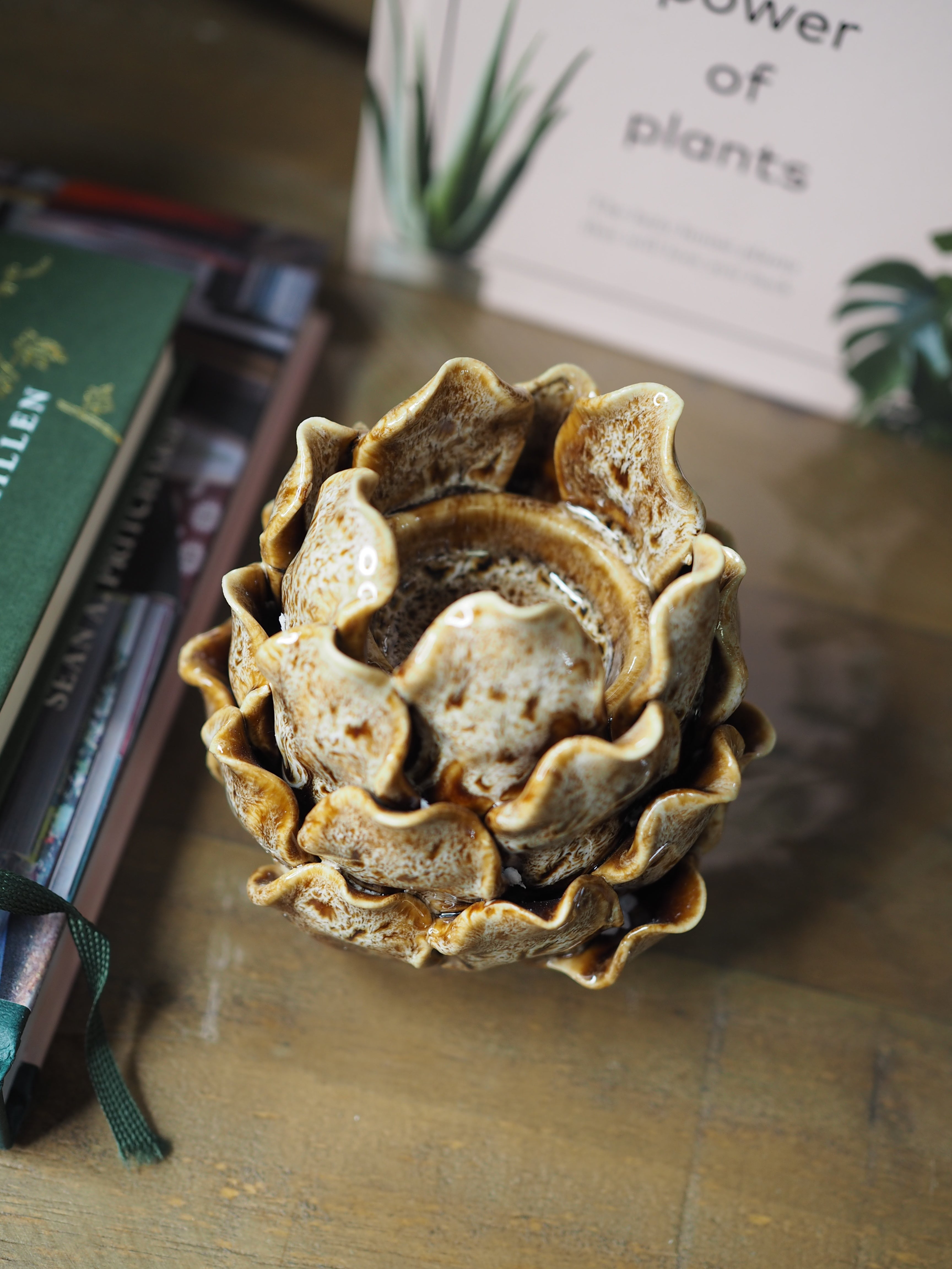 Brown Artichoke Tea Light Holder