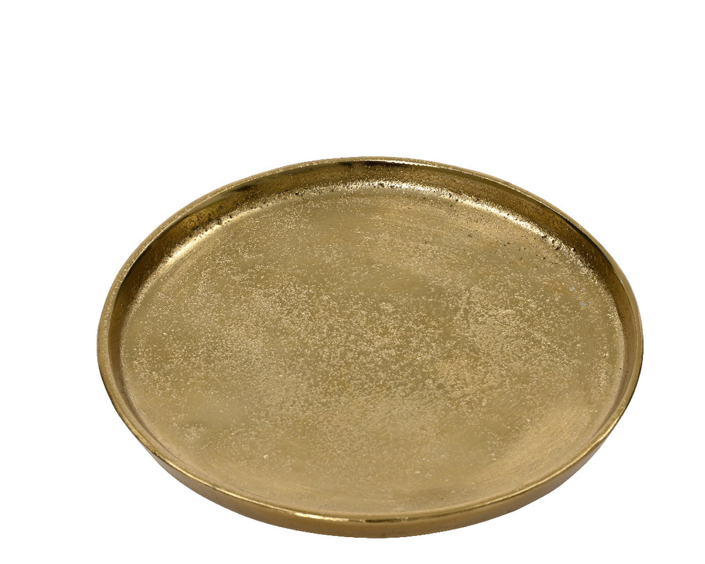 Large gold metal tray/plate