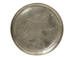 Large silver metal tray