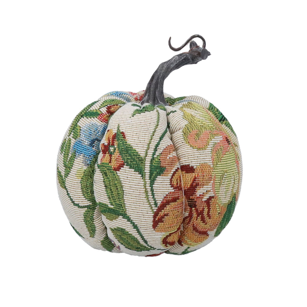 Tapestry floral leaves pumpkin ornament