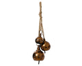 3 Hanging Antique Copper Iron Bells with Cut Out Detail