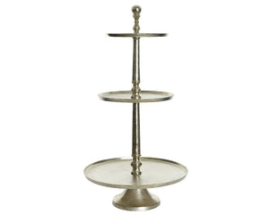 3-tier Round silver cake stand