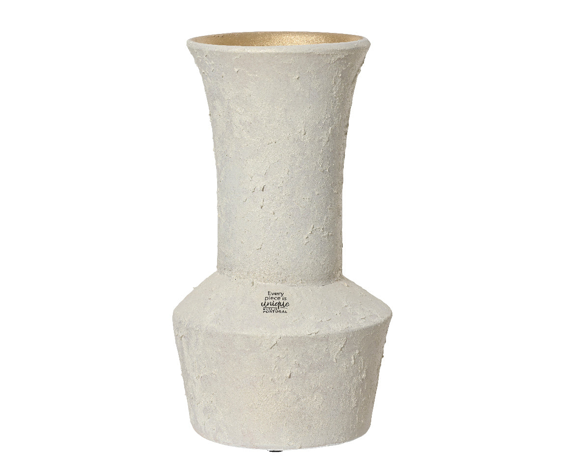 Terracotta vase with gold shimmer and wide top
