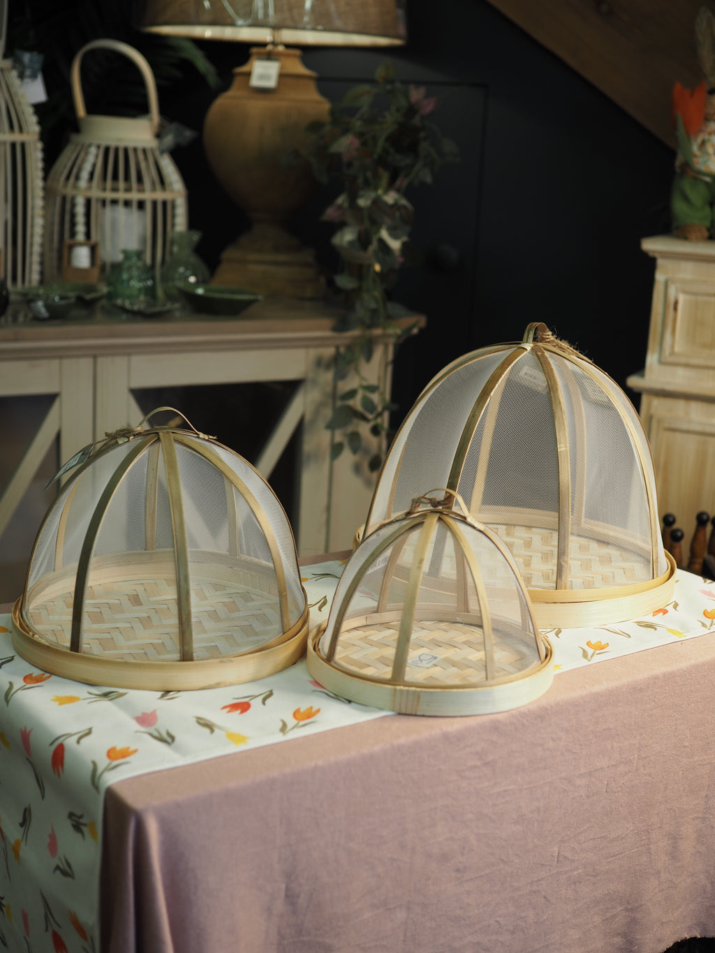 Bamboo food covers with removable lid