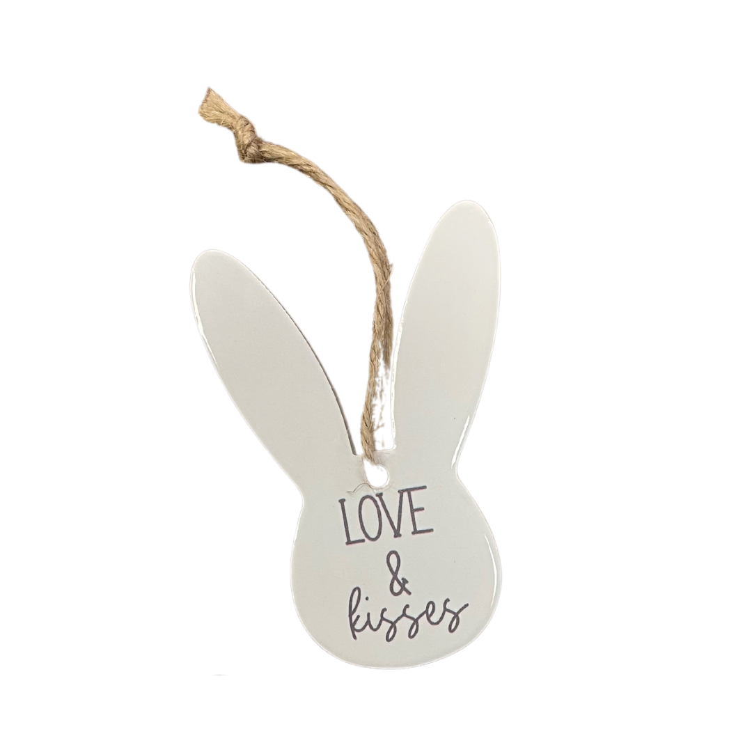 White ceramic hanging bunny ears