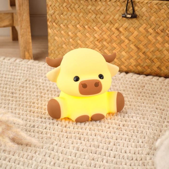 Highland cow rechargeable silicone night light