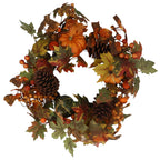 Mixed pumpkin & cone wreath