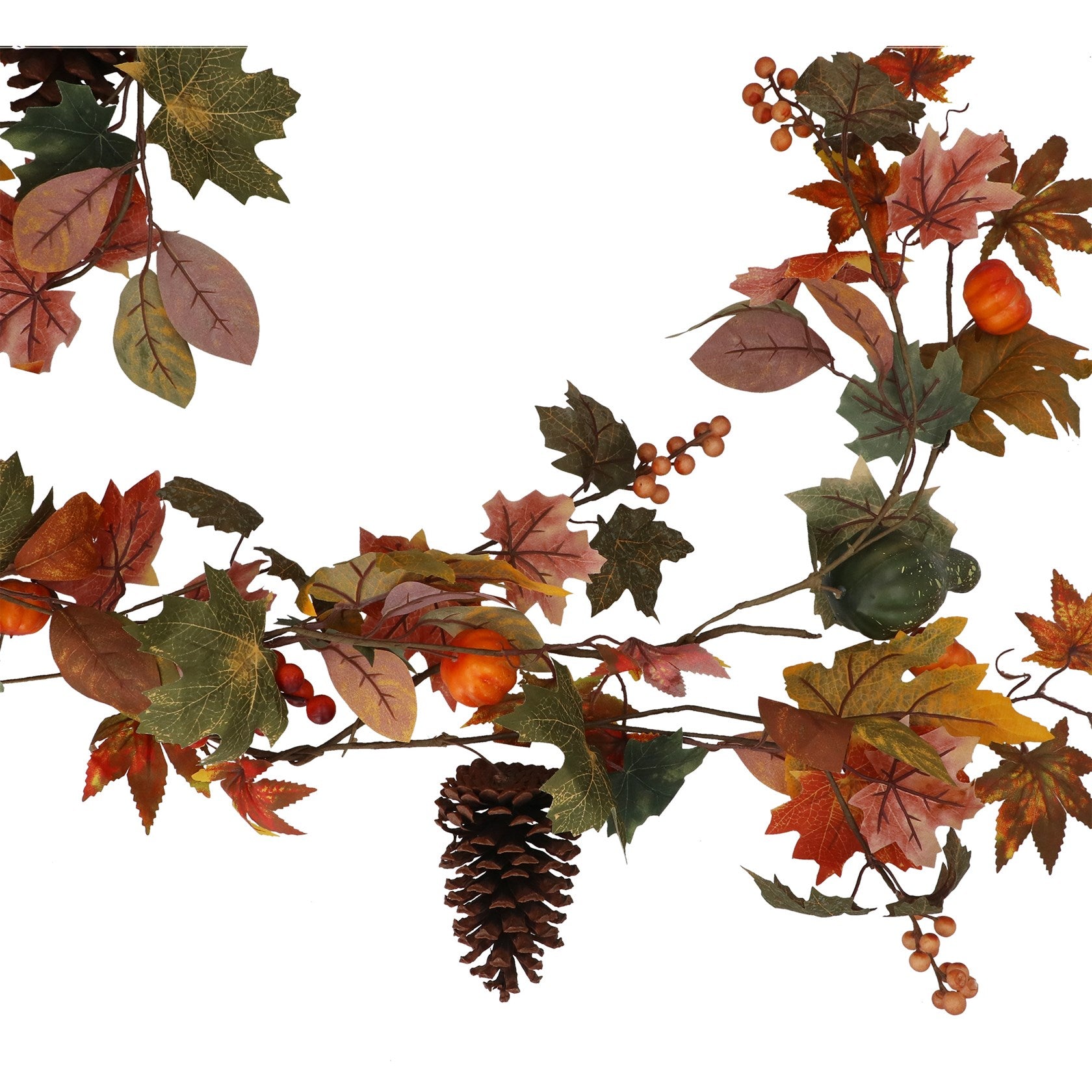Mixed pumpkin & cone garland