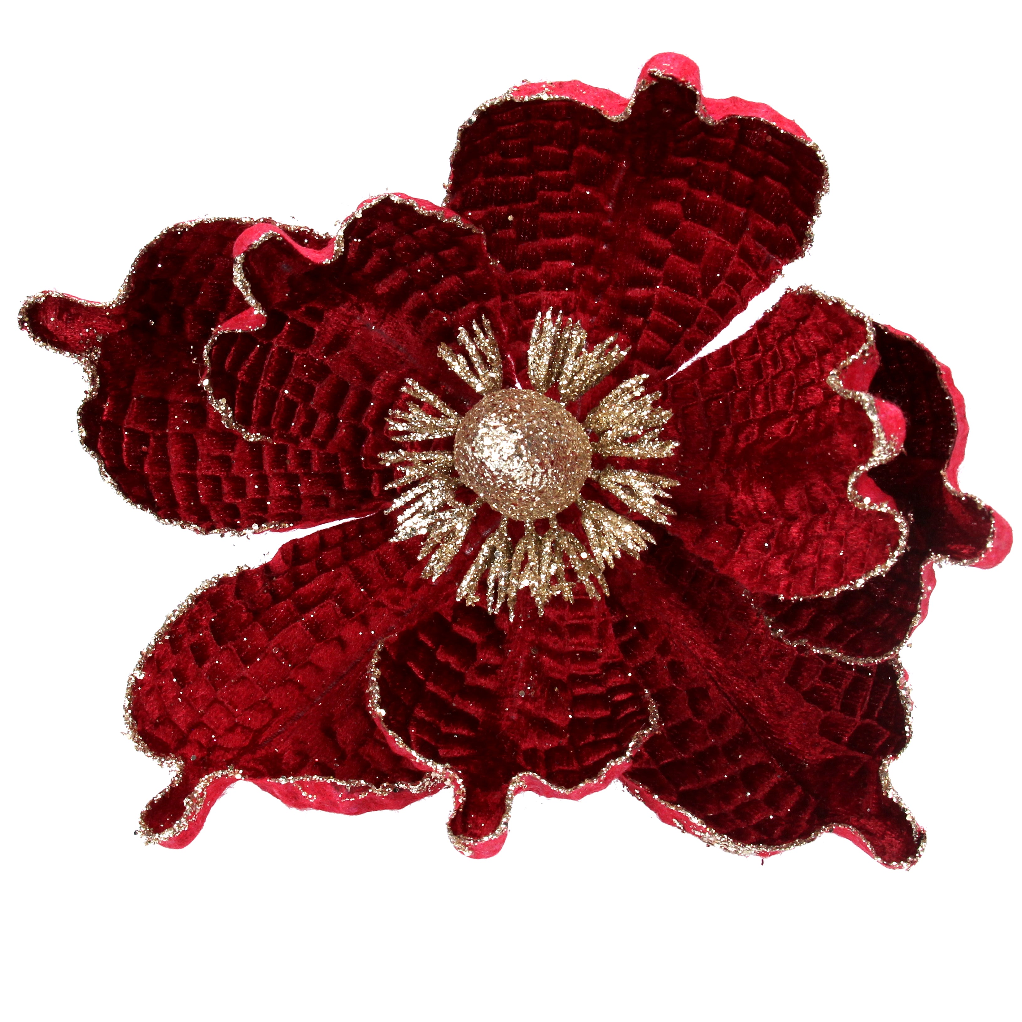 Dark red magnolia clip