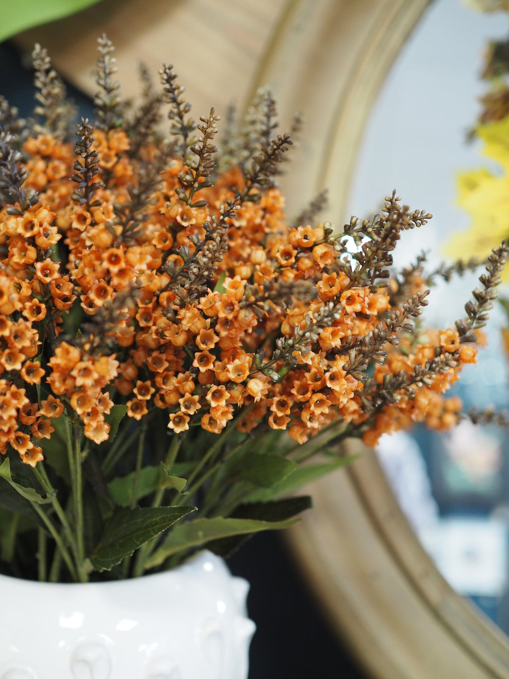 Sienna orange mini bell flower spray