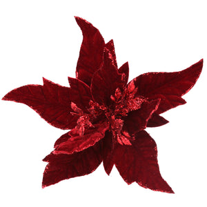 Dark Red poinsettia flower clip