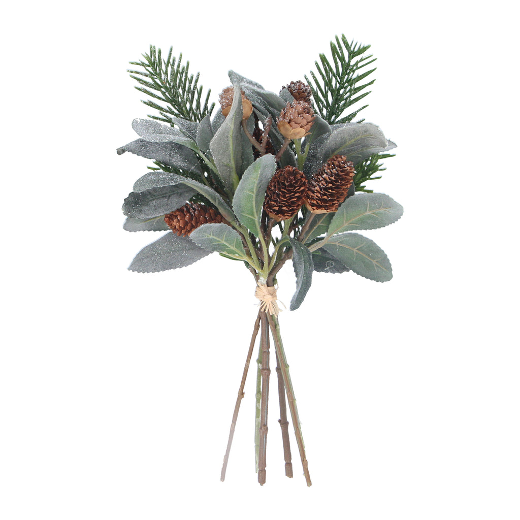 Eucalyptus/fir/cone posy