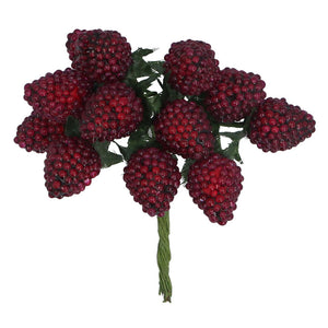 Dark red raspberry bunch pick