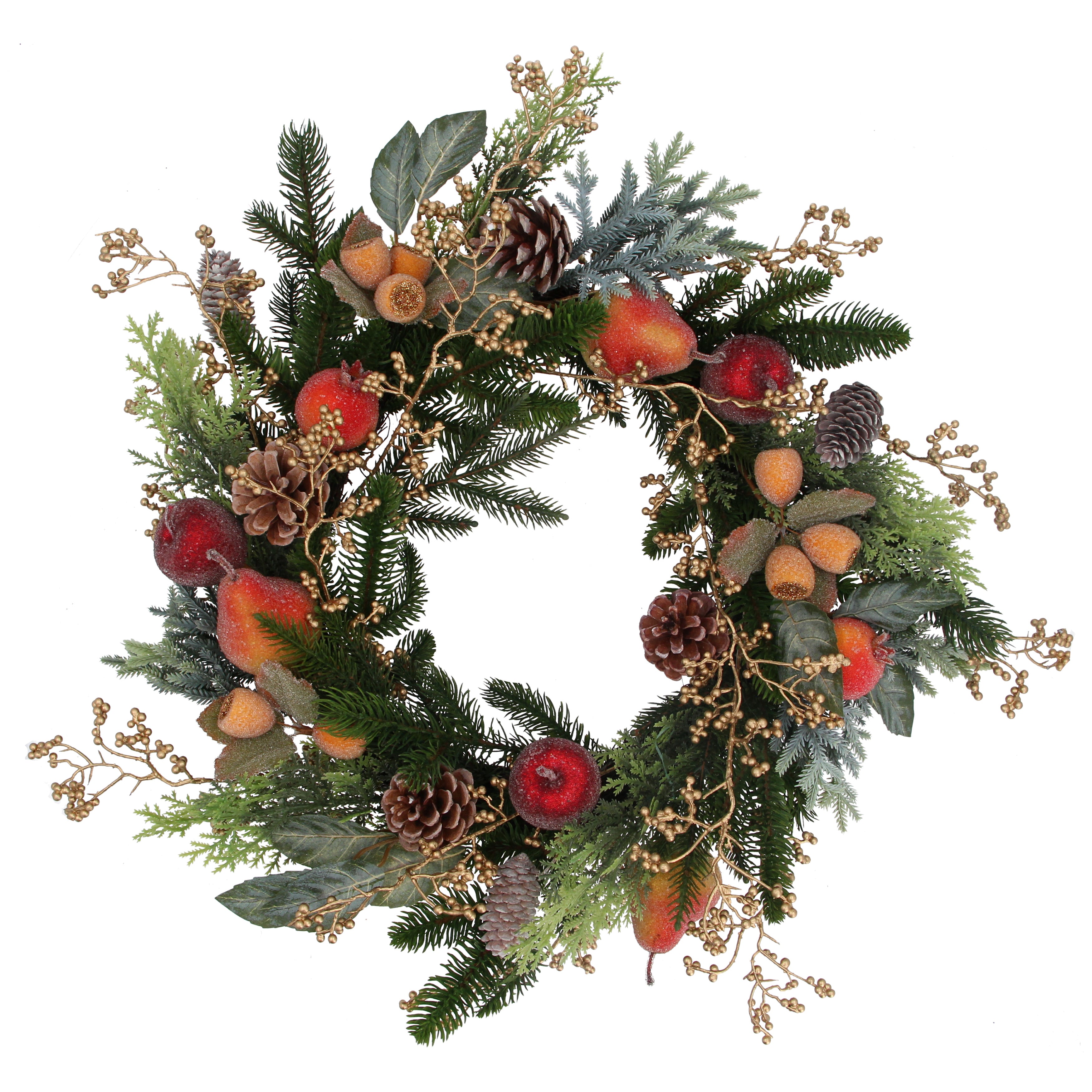 Luxurious frosted fruit and berry wreath