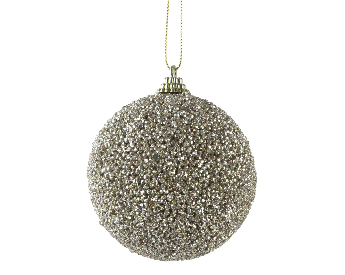Champagne spangly shatterproof bauble