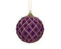 Fig flocked bauble with gold detailing