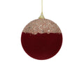 Flocked Sequin Oxblood Foam Bauble 10cm