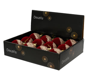 Flocked Sequin Oxblood Foam Bauble 10cm