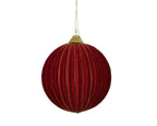 Oxblood Flocked Bauble with Gold Wire Stripe