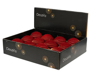 Oxblood Flocked Bauble with Gold Wire Stripe