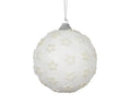 White shatterproof bauble with stars