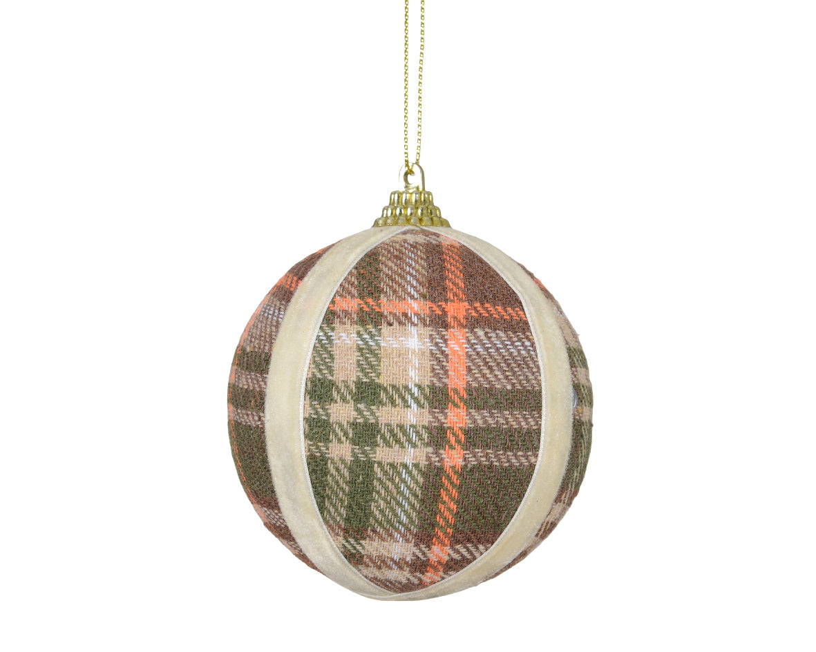 Fabric Checked Foam Velvet Bauble