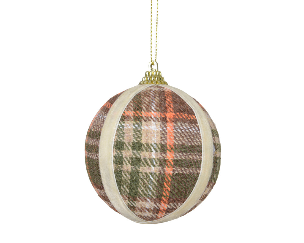 Fabric Checked Foam Velvet Bauble