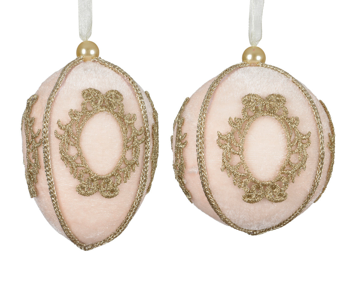 Pearl Velvet Foam Bauble with Lace