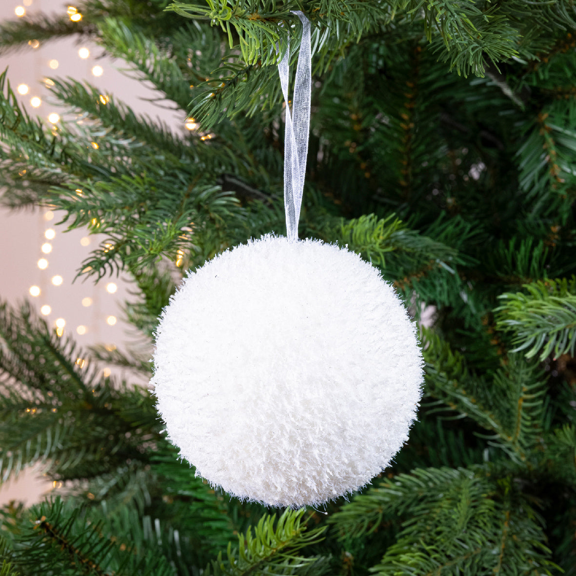 White Ice Foam Bauble