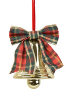 Christmas bell with tartan ribbon