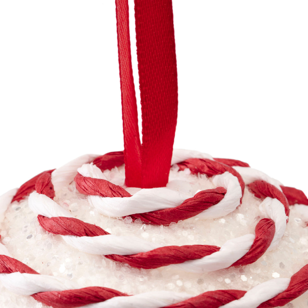 Candy cane foam round baubles (8cm)