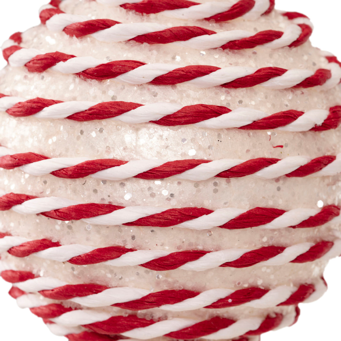 Candy cane foam round baubles (8cm)