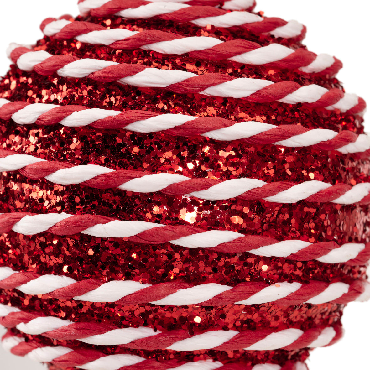 Candy cane foam round baubles (8cm)