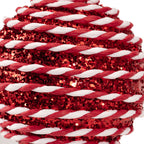 Candy cane foam round baubles (8cm)
