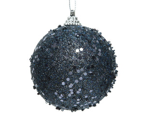 Midnight blue glitter foam bauble