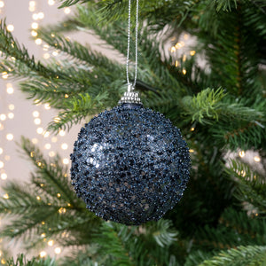 Midnight blue glitter foam bauble