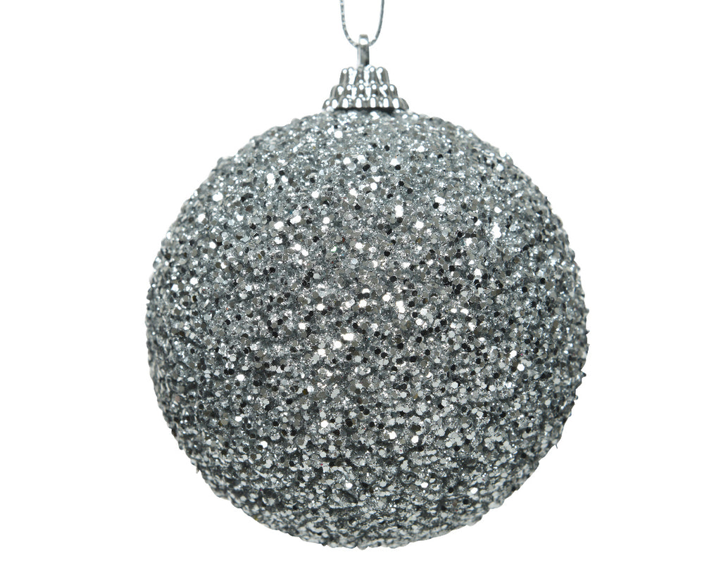 Silver glitter foam bauble