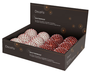 Candy cane foam round baubles (10cm)