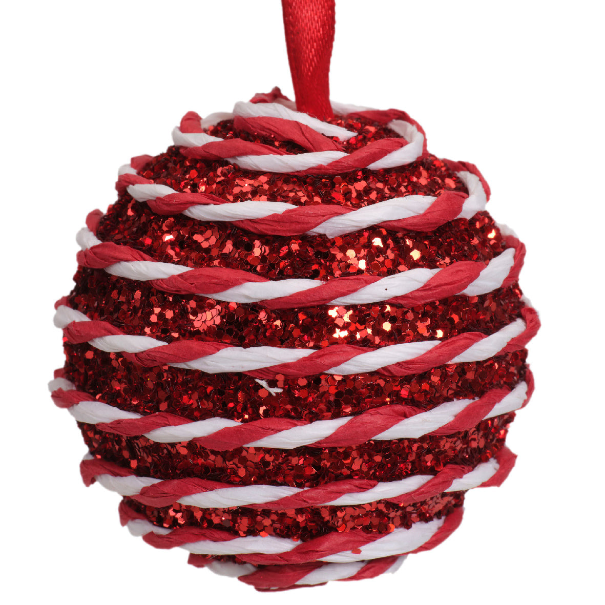 Candy cane foam round baubles (6cm)