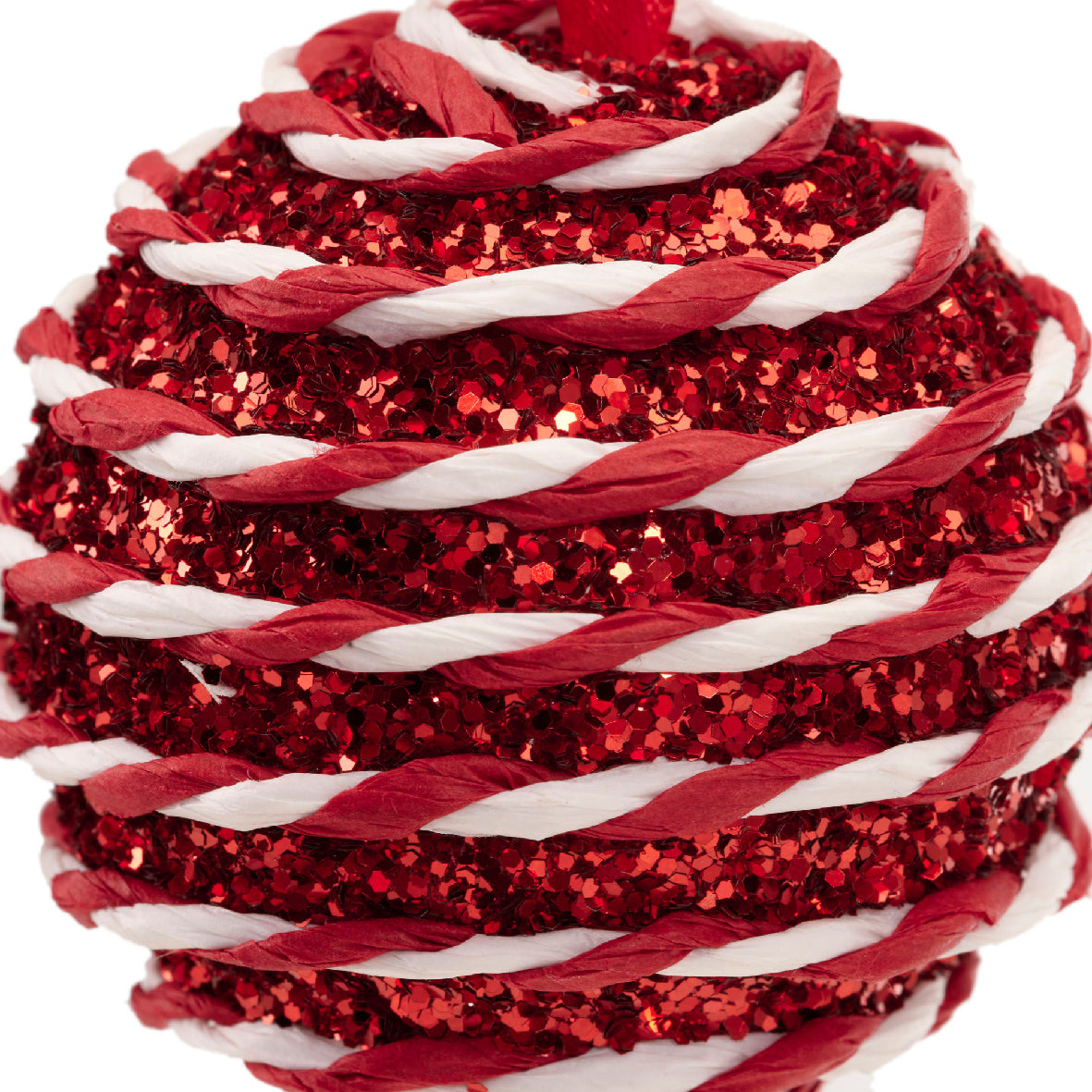 Candy cane foam round baubles (6cm)