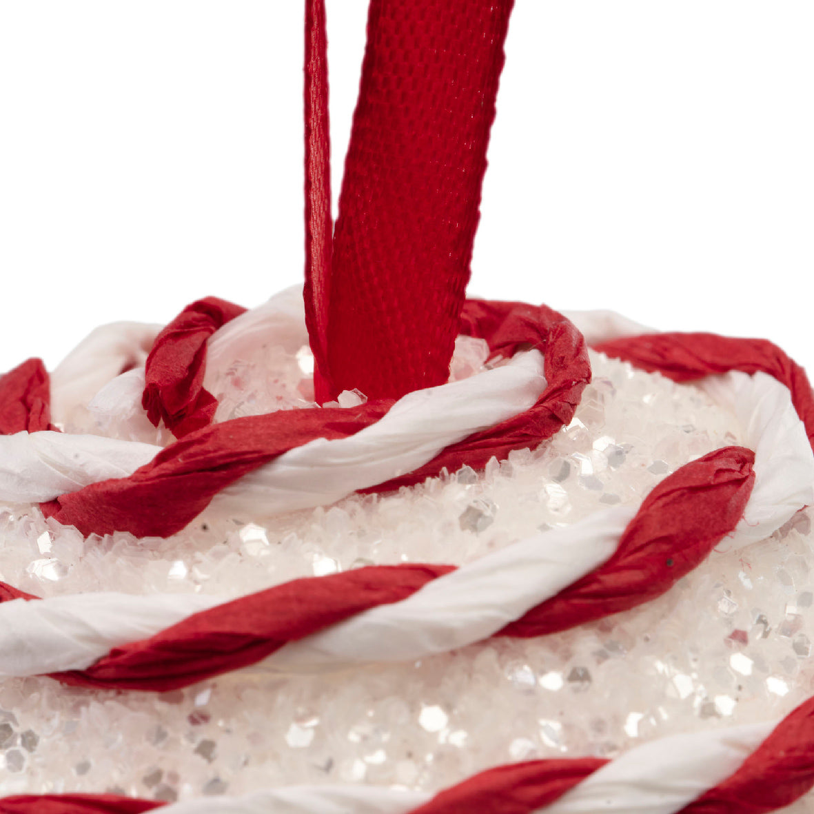 Candy cane foam round baubles (6cm)