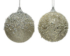 Champagne glitzy beaded shatterproof baubles