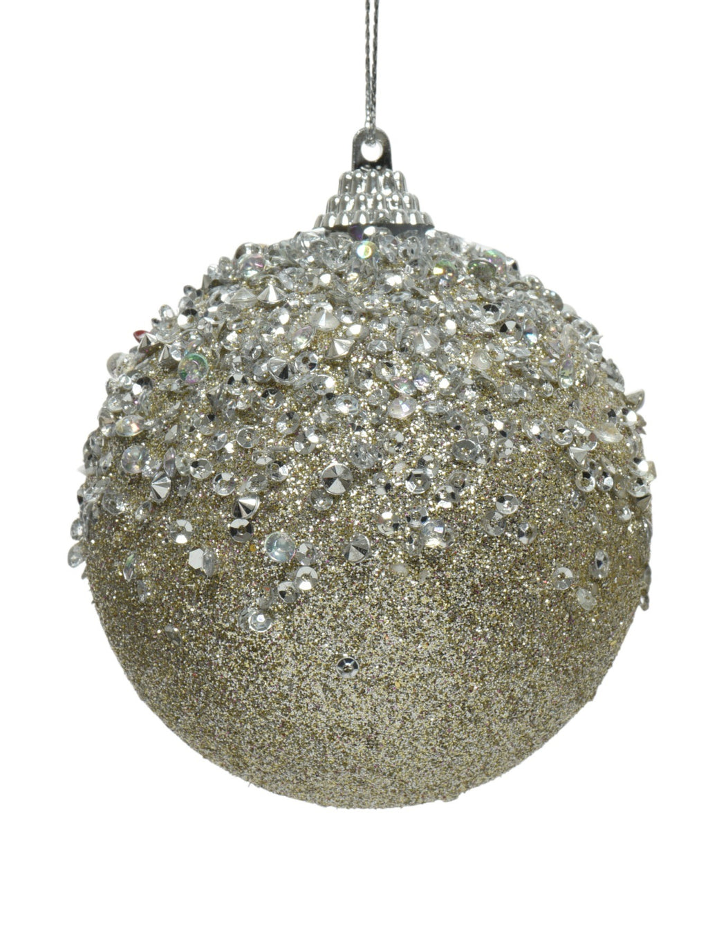 Champagne glitzy beaded shatterproof baubles