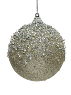 Champagne glitzy beaded shatterproof baubles